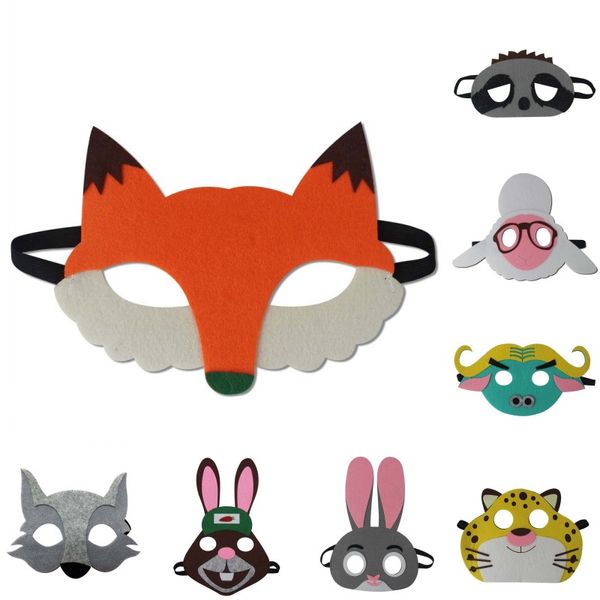 

дети животных Маска Хэллоуин мультфильм лиса Кролик Тигр косплей глаз маски для детей партии Маскарад маска HG008