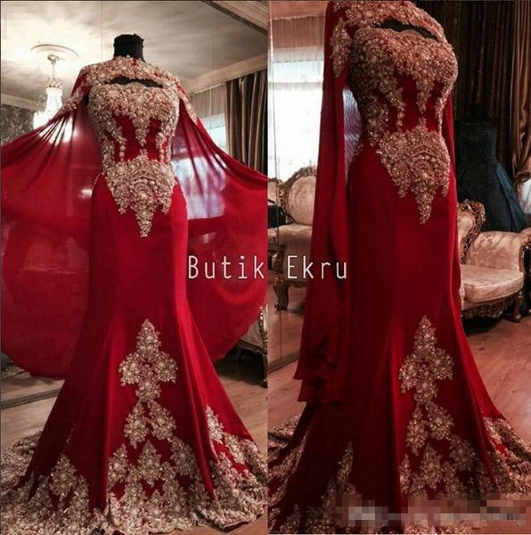 

red luxurious lace 2017 arabic dubai india evening dresses sweetheart mermaid tulle prom dresses with a cloak formal party gowns, Black;red