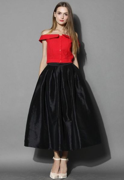 

a line ankle length black satin skirts puffy spring party gowns custom made fashion 2016 prom gowns