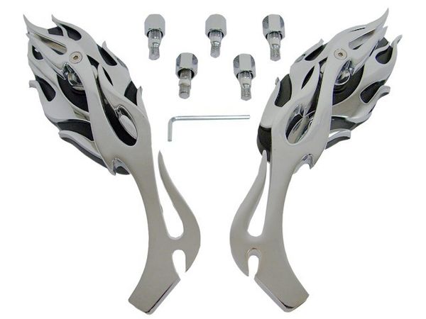 

Новое прибытие пламя мотоцикл хром зеркала заднего вида для Honda CB Shadow Chopper Cruiser Cafe R