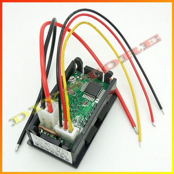 

wholesale-wholesale 5pcs/lot dual led display 0.28 digital 3 bit 5 wire ammeter voltmeter dc0-100v/10a+10000625