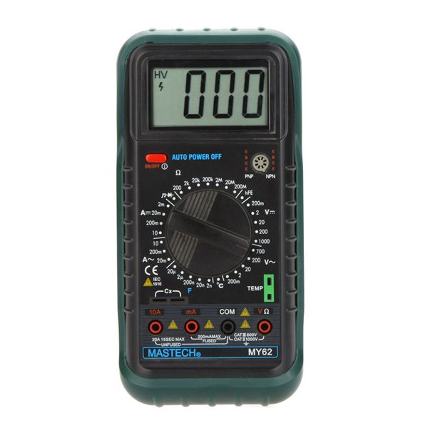 Freeshipping Multimetro digitale portatile DMM con tester di temperatura Misuratori di capacità hFE Multimetro Megohmmeter