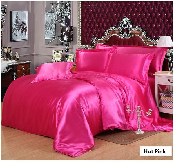 Hot Pink Mulberry Silk Bedding Set King Size Queen Full Twin