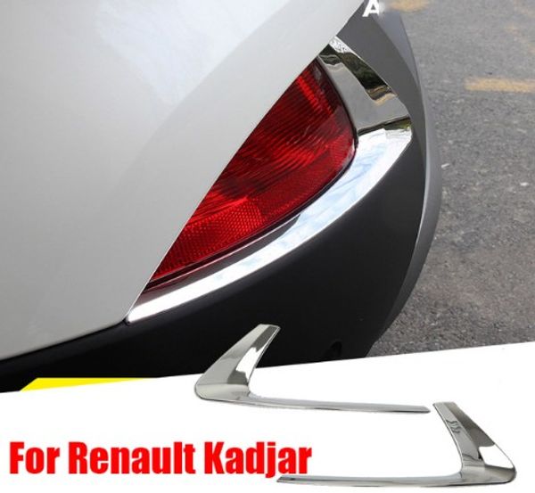 

for renault kadjar 2015 2016 2017 car rear fog lights covers chrome trim chromium styling exterior decoration auto accessories