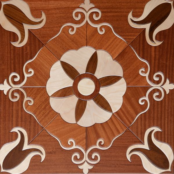 

red color balsamo teak wood floor marquetry medallion inlaid flooring home decor interior wallpaper panels tile art cladding carpet wooden