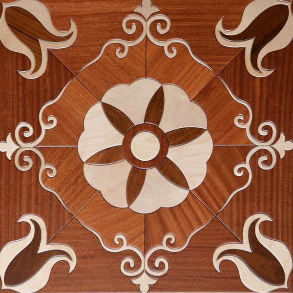 Красный цвет Balsamo Teak Wood Phood Marsky Medallion Inlaid Полы дома декор интерьерные обои панели плитки искусства облицовочные ковровые