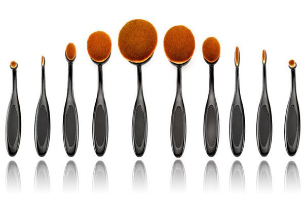 

Profe ional makeup bru h oval toothbru h women 10pc foundation eye hadow blu her oft hape curve bru he makeup tool drop