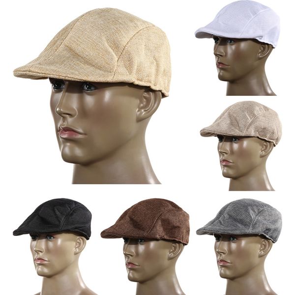 

wholesale-autumn and winter fashion mens vintage flat cap peaked racing hat beret country golf newsboy h1e1, Blue;gray