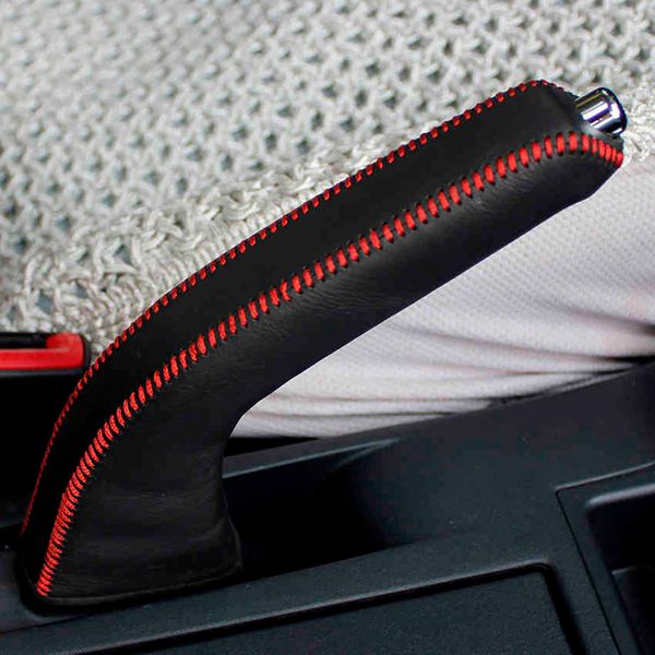 Fall für Mitsubishi Lancer-ex Handbremse Abdeckung Auto Styling Echtes Leder Handbremse Griffe Innendekoration Zubehör Hebel co299M