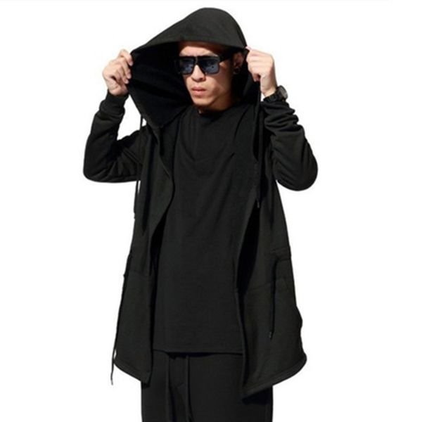 

wholesale- men's sweatshirt hoodie male female hood cloak outerwear hip-hop style sweatshirts hoodies trench, Tan;black