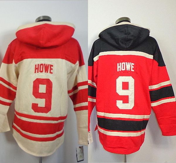 

2016 new, 2015 authenti hoodie old time hockey #9 gordie howe jersey hoodies sweatshirt size s-3xl cheap, Black;red