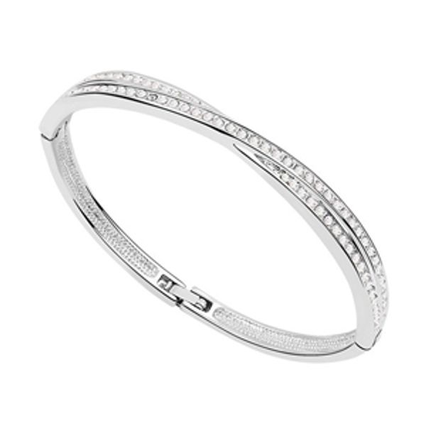 

Bracelet Bangles For Women made with Czech Preciosa Crystals 18K White Gold Filled Trendy Charm Jewelry 6826