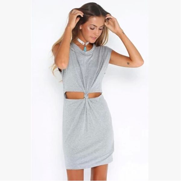 

fashion summer gray dresses short sleeve hollow out women bodycon mini dress skirt vestidos casual ladies beach club party dress b71, Black;gray