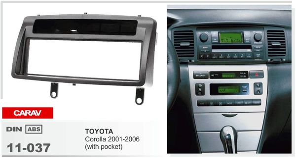 Carav 11 037 Car Stereo Radio Fascia Plate Panel Frame Kit For Toyota Corolla 2001 2006 Stereo Facia Surround Install Trim Fit Dash Kit Vehicle
