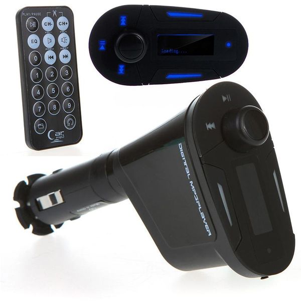 Blue Car MP3 Radio Car Kit Player Wireless FM Transmitter USB SD MMC LCD Remote