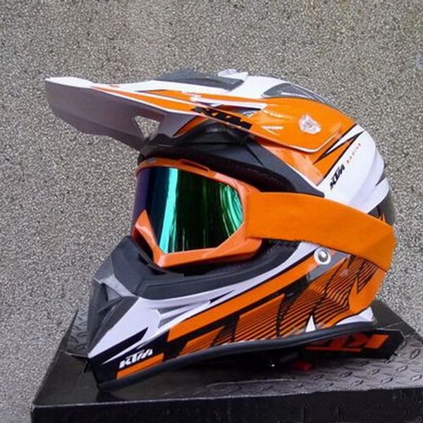 

2019 Newest DOT certification OFF Road motorcycle helmet Motorcross motorbike helmets Orange white color made of ABS size M L XL XXL