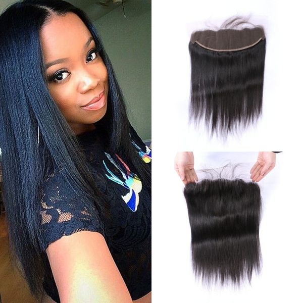 Full Lace Frontal Closure With Baby Hair Virgin Malaysian Straight
