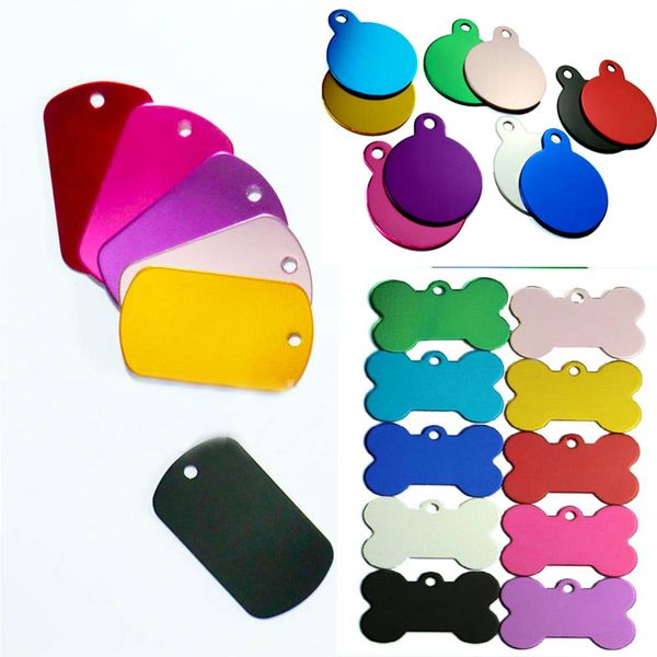 

Dog Tag Metal Blank Military Pet Dog ID Card Tags Aluminum Alloy Army Dog Tags No Chain Mixed colors TY7-44