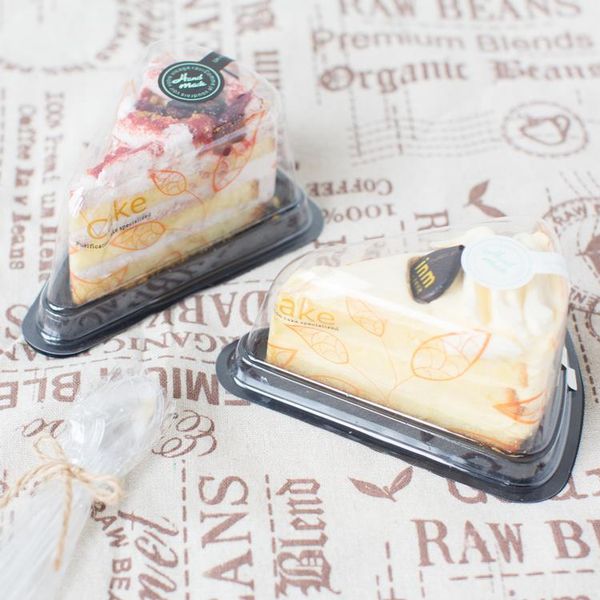 

sandwich cheese plastic cake boxes, triangle plastic cake box, food gift bakery packaging 7.5*11.8*6.5 cm