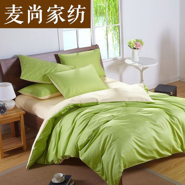Custom Solid Color Bedding Set Green 50 Silk Satin Bedding Sets