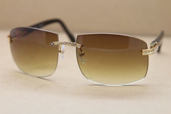 

famous rimless plank sunglasses 4189705 for men women with original box big diamond glasses c decoration gold frame glasses size:62-18-140mm