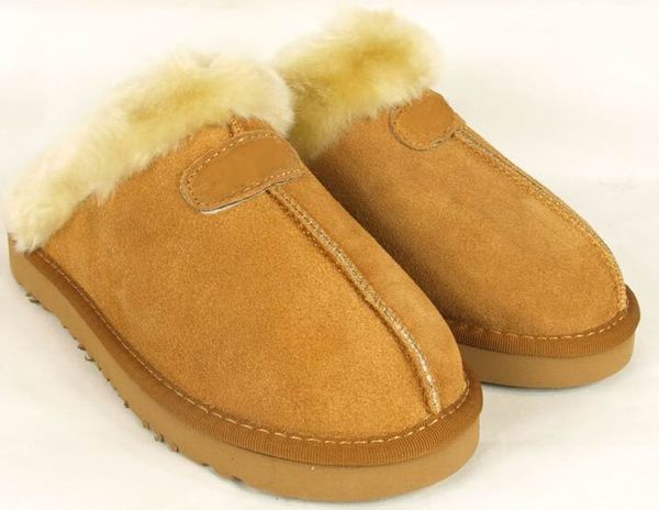 

2014 new Factory Outlet Australia Classic Women Men Cow Leather Snow Adult Slippers US5-13 Bag Logo pink sandy chestnut chocolate