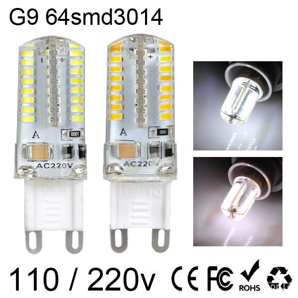 

g9 g4 e14 3w 64 smd led bulb light 3014 warm white / cool white led corn lights ac 220v 110v