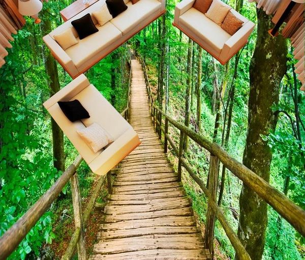 

3 d wallpaper for walls beautiful wooden bridge forest vinyl flooring