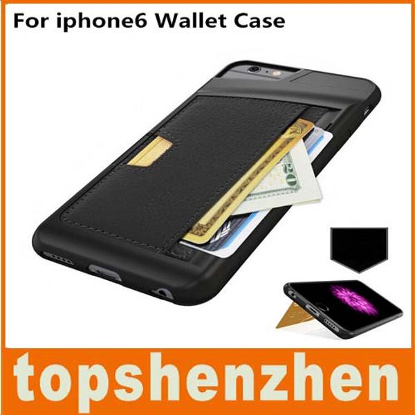 

luxury tpu leather wallet case with p frame id card holder phone cover for iphone6 4s 5g 5s 6s plus protective shell