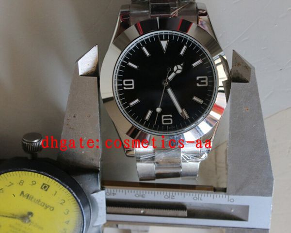 

luxury watches new men watch stainless steel bracelet black dial 40mm 214270 vintage business automatic men's watches, Slivery;brown