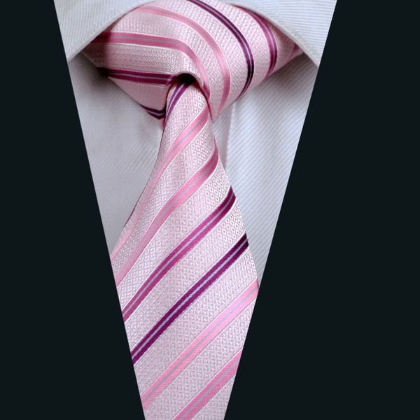 

wedding pink stripe tie for men silk jacquard woven formal meeting work necktie 8.5cm width d-0228, Blue;purple