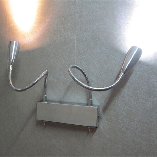 

ch wall mounted swing arm lamp 2x3watt leds switched lights working independently lighting angles adjustable narrow beam ac100-240v