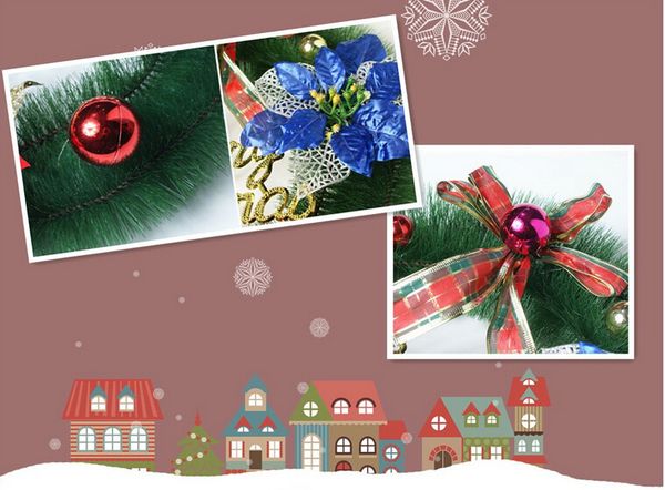 45cm Durchmesser Produkt anzeigen dekorativer Weihnachtskranz Weihnachtsdekoration kostenloser Versand für drei Stück KOSTENLOSER VERSAND CG01