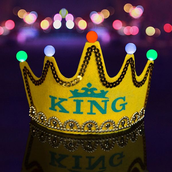 

Bright Color Children Birthday Caps Princess/Prince Imperial Crown Baby Party Hat Cosplay Props Christmas Performance Supplies 20pcs SD440