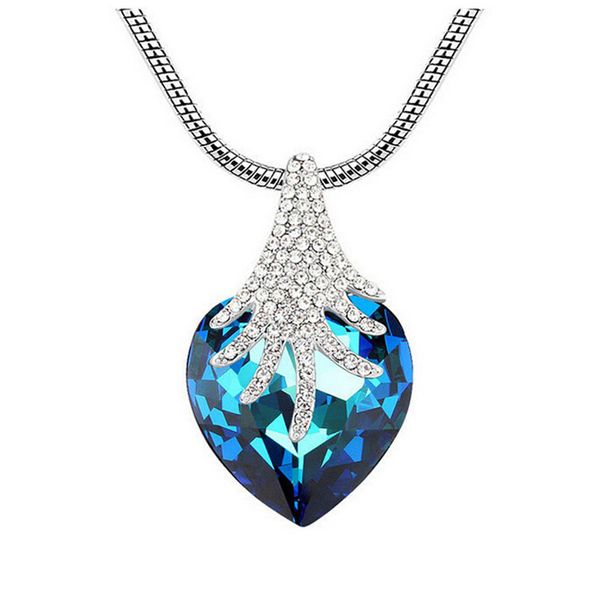 

forest fantasy pendant necklace south korea fashion jewelry popular pendant for women crystal heart necklace jewelry nl-00215, Silver