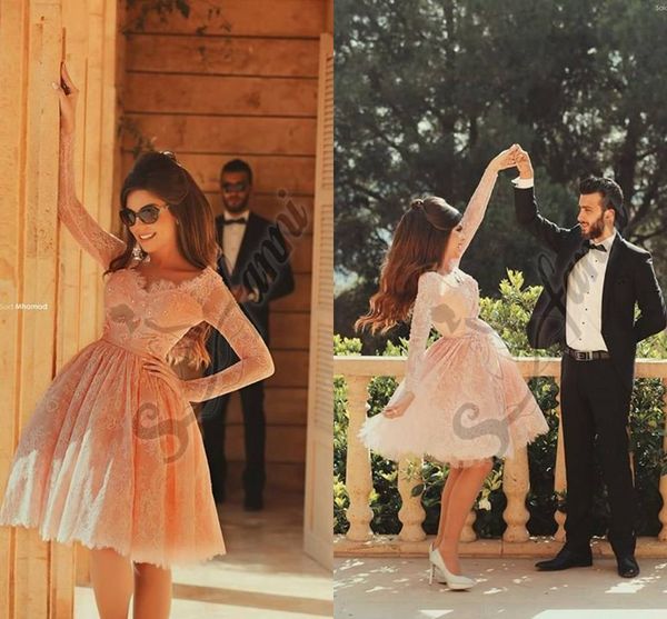 

elegant 2021 pink lace long sleeve prom dress party gown homecoming dresses beaded lace short mini a-line cocktail dresses, Black