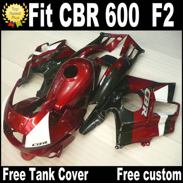 7 regali gratuiti per carenature personalizzate HONDA CBR 600 F2 1991 1992 1993 1994 nero rosso CBR600 91 - 94 kit carenatura RP7