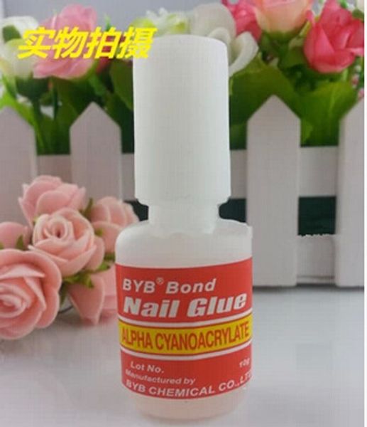 

new excellent strong nail glue bond 10g byb 808 with brush false french acrylic tips glue ems, Silver;gold