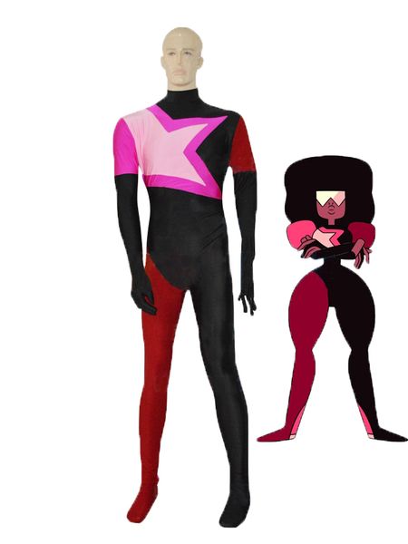 

garnet from steven universe female superhero catsuit cosplay halloween costume zentai suit, Black;red