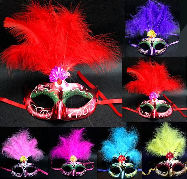 Hot Mask piume maschere per feste di matrimonio mascherata maschera veneziana Donne sexy Maschere da donna Carnevale Natale Halloween