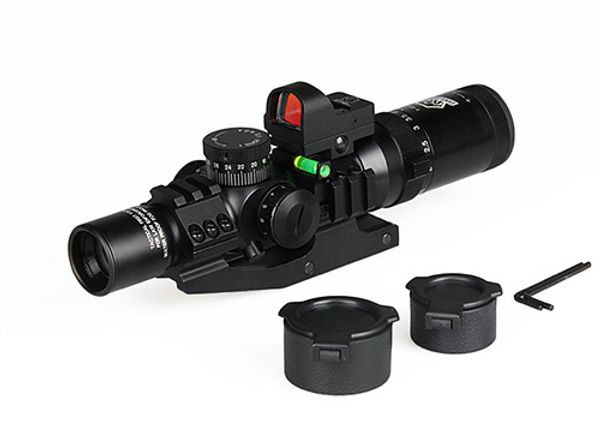 

Canis Latrans 1-4x24 IRF Тактический Прицел С 1X Mini Red Dot Scope Для Охоты Бесплатная Доставка CL1-0292