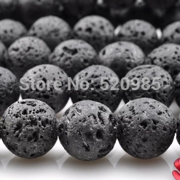 

wholesale-4mm 6mm 8mm 10mm 12mm natural black volcanic lava stone round loose beads gemstone agate beads 15.5" pick size, Blue;slivery