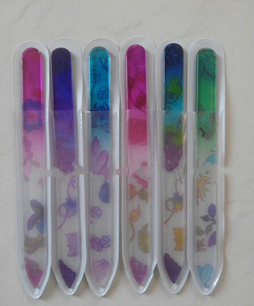 

wholesale-407-beautygaga professional supply 12pcs/lot 14cm length christmas gift manicure pedicure tool sanding glass nail file
