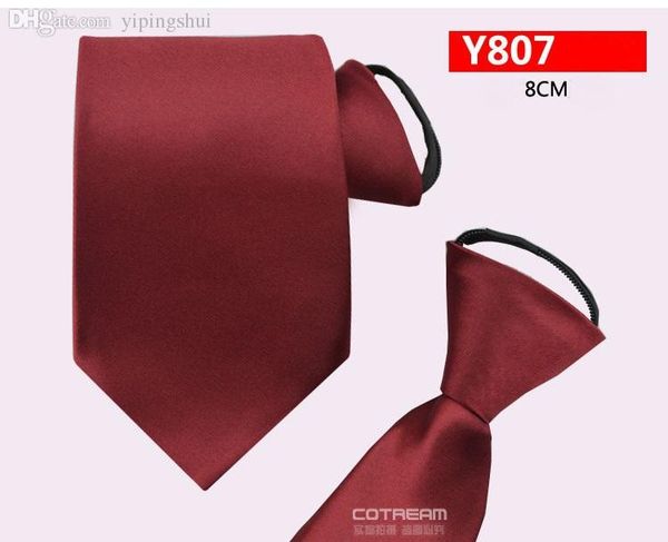 

wholesale-2015 men zipper tie dress styly 8cm for bridegroom strie convenient male neck tie classic marry necktie for men, Black;purple