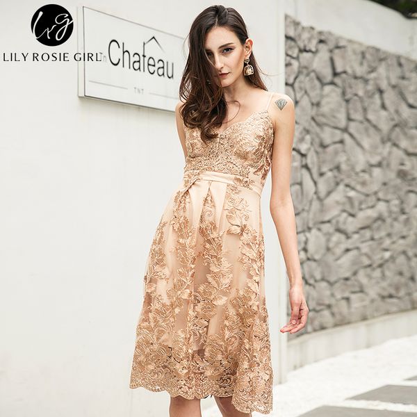 

wholesale- lily rosie girl women 2017 white off shoulder deep v-neck summer party dress hollow out floral beach dresses vestidos, White;black