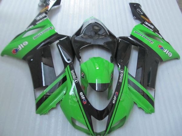 Parti della carenatura del motociclo per KAWASAKI Ninja ZX6R 07 08 ZX 6R 636 2007 2008 Carrozzeria ZX-6R Set carenature verde nero + regali KYD68