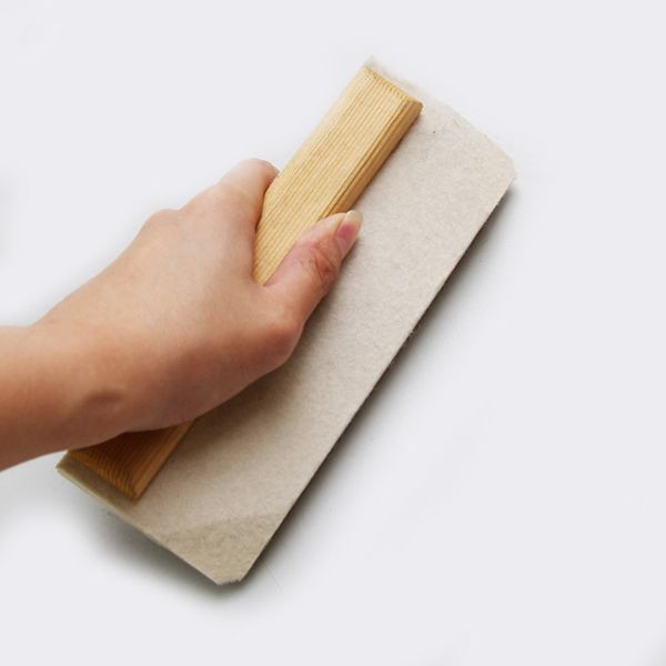 

professional chrome vinyl wrap scraper wool squeegee felt with wood handle mo-102