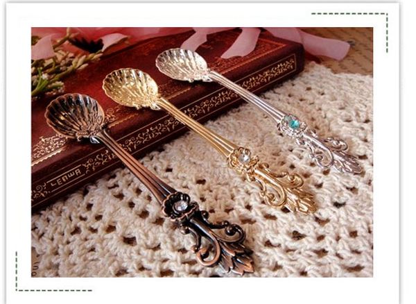 

50 pcs/lot zinc alloy europe type restoring ancient ways coffee spoon high-grade beautiful spoon