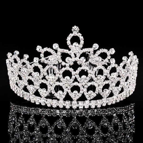 

Новые Европейская и американская мода большая корона Невеста головной убор свадебные аксессуары для волос Красота корона