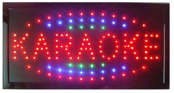 Neue LED Karaoke Sign New Commuck 10x19 Zoll Indoor Ultra Helle Flashing Customed Karaoke Store LED-Zeichen